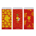 迪士尼 小熊維尼 中式彩色燙金直式紅包袋3入組 (吉祥話款)_1