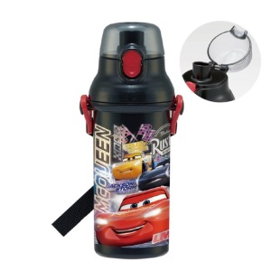 迪士尼 閃電麥坤 兒童彈蓋直飲水壺 480ml Ag+ (黑速度感款)