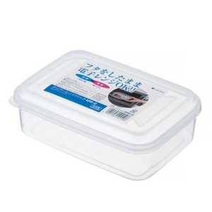 INOMATA 塑膠方形可微波保鮮盒 800ml (透明款)