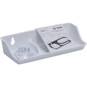 Q-BAN 長方形雙格肥皂盤附吸盤 (白款)
