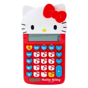 Hello Kitty 造型太陽能12位元計算機 (紅大臉款)