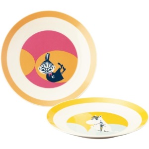 Moomin 陶瓷圓盤2入組 19cm (橘黃小不點款)