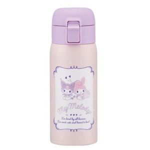 美樂蒂 酷洛米 彈蓋不鏽鋼保溫瓶 350ml (粉紫草莓款)