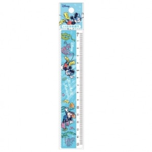 迪士尼 米奇 透明塑膠波浪尺 15cm (藍潛水款)