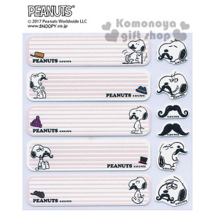 [特價]  史努比 日製姓名燙布貼紙《10入.棕.條紋.鬍鬚》