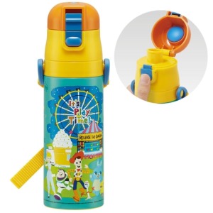 迪士尼 玩具總動員 不鏽鋼直飲保冷水壺附背帶 470ml (Q版遊樂園款)