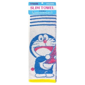 哆啦A夢 棉質長毛巾 28x80cm (藍粉百寶袋款)