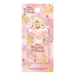 迪士尼 小熊維尼 造型書籤磁鐵夾 (粉愛心款)