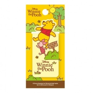 迪士尼 小熊維尼 造型書籤磁鐵夾 (黃走路款)