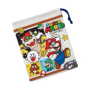 超級瑪利歐 質牙刷牙杯專用束口袋 (淺灰角色款)