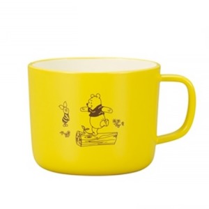 迪士尼 小熊維尼 兒童單耳塑膠杯 230ml (黃單腳木頭款)