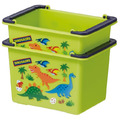 恐龍 小物收納籃2入組 (綠集合款)