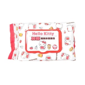 Hello Kitty 80抽附蓋加厚濕紙巾 (白紅滿版款)
