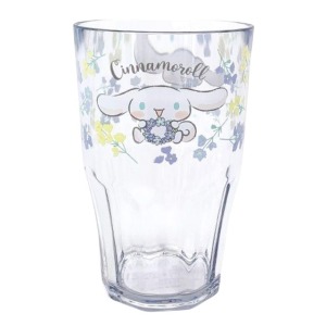 大耳狗 透明塑膠無把杯 380ml (透明花圈款)