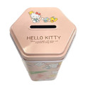 Hello Kitty 鐵製六角形存錢筒 (粉橘姐妹款)_1