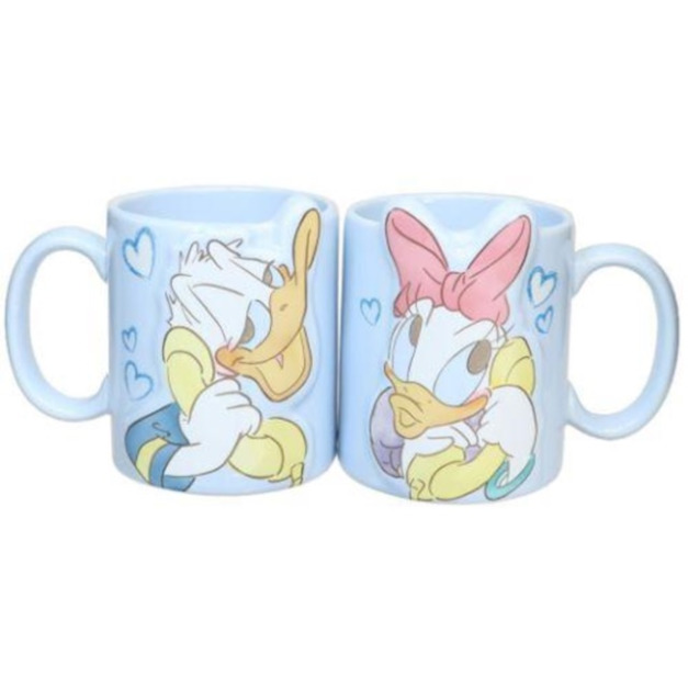 迪士尼 唐老鴨 黛西 陶瓷對杯組 300ml (藍電話款)