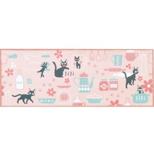 宮崎駿 魔女宅急便 方形絨布地墊 (粉廚房用品款)