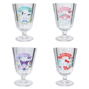 三麗鷗 玻璃矮腳杯 190ml Hello Kitty 美樂蒂 酷洛米 帕恰狗