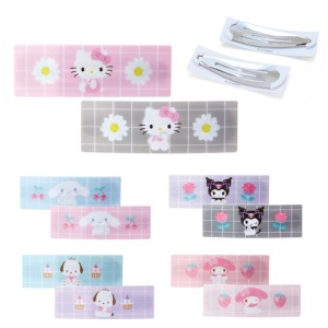 三麗鷗 方形樹脂髮夾2入組  Hello Kitty 美樂蒂 大耳狗 酷洛米 帕恰狗