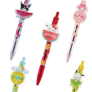 Sanrio三麗鷗 造型原子筆  0.5mm 黑 (夏日水果 炎夏企劃) Kitty 美樂蒂 大耳狗 酷洛米 帕恰狗