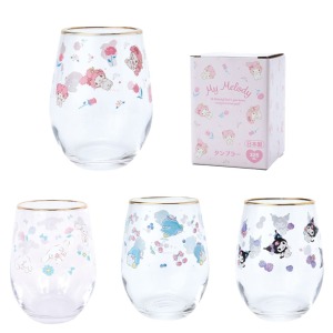 (特價)  Sanrio 三麗鷗 無把透明玻璃杯 325ml (夏日氣泡特調)