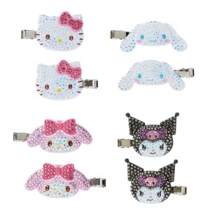 【韓流偶像愛用】三麗鷗 玻璃石造型髮夾2入組 (大臉款) Kitty 美樂蒂 