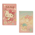三麗鷗 40k牛皮紙車縫筆記本 Kitty 雙子星