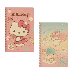三麗鷗 40k牛皮紙車縫筆記本 Kitty 雙子星