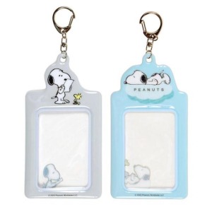 史努比 造型票卡收納套鑰匙圈 (灰看紙款)