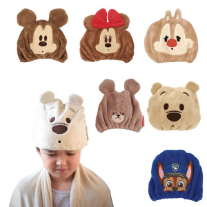 造型毛巾布吸水髮帽 (大臉款) 迪士尼 米奇米妮 維尼 奇奇蒂蒂