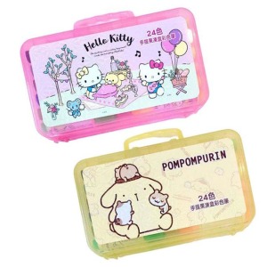三麗鷗 手提盒裝24色彩色筆 Kitty 布丁狗