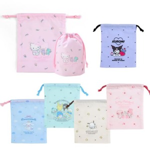 三麗鷗 棉質束口袋 S (動作款) Kitty 美樂蒂 大耳狗