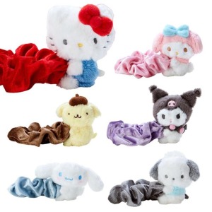 三麗鷗 絨毛玩偶天鵝絨髮束 (環抱款) Kitty 美樂蒂 酷洛米