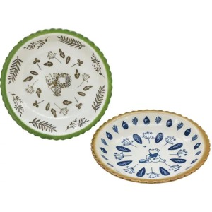 迪士尼 小熊維尼 陶瓷花邊圓盤 21cm (花草款)