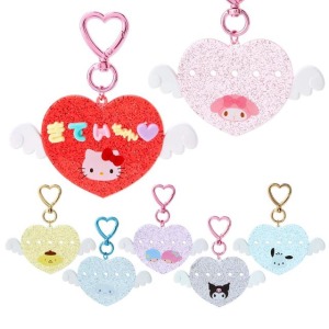 三麗鷗 文字拼圖造型鑰匙圈 愛心翅膀 (透明款 偶像應援)