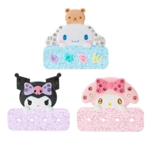 三麗鷗 文字拼圖水鑽造型別針夾 (透明款 偶像應援)