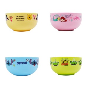 迪士尼  塑膠餐碗 500ml 小熊維尼 小美人魚 三眼怪