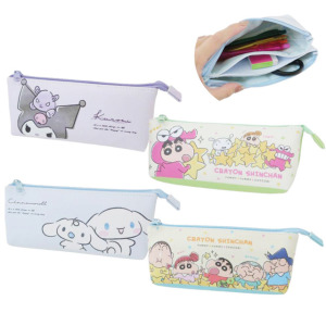 (特價)   皮革三夾層筆袋 大耳狗 酷洛米 蠟筆小新