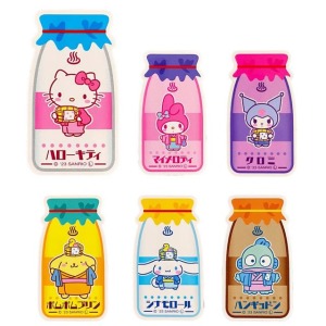 三麗鷗 牛奶瓶造型大貼紙 (溫泉之旅) Kitty 美樂蒂 布丁狗