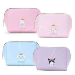 三麗鷗 皮質拉鍊化妝包 (皇冠 聖誕星願) Kitty 美樂蒂 酷洛米