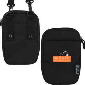 Snoopy 史努比 帆布斜背手機包 環保R-PET材料使用 (黑色款)