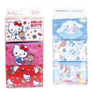 Sanrio 三麗鷗 袖珍包衛生紙 16枚x6包 (快樂生活) Kitty 大耳狗