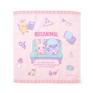 Sanrio 三麗鷗 蓬鬆小動物 純棉方巾 34x35cm (生活款)