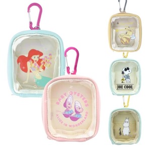 ⭐爆款破千回饋價 迪士尼 皮質窗口拉鍊收納包附扣環 S (動作 偶像應援) 維尼 小美人魚 史努比