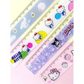 Sanrio 三麗鷗 20cm透明塑膠波浪直尺 Kitty 酷洛米 大耳狗