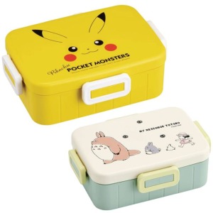 Skater 方形抗菌四扣便當盒 650ml 寶可夢 龍貓