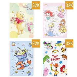 Disney 迪士尼 32K 定頁筆記本 維尼 三眼怪 玩具總動員 公主