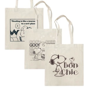 史努比 帆布直式肩背袋 (3款隨機)