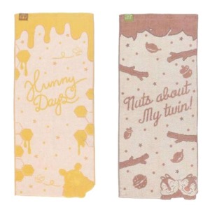 Disney 迪士尼 純棉長毛巾 34x80cm (閉眼款) 維尼 奇奇蒂蒂