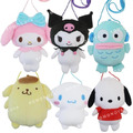 Sanrio 三麗鷗 絨布玩偶斜背包 (角色款) 美樂蒂 酷洛米 大耳狗_1